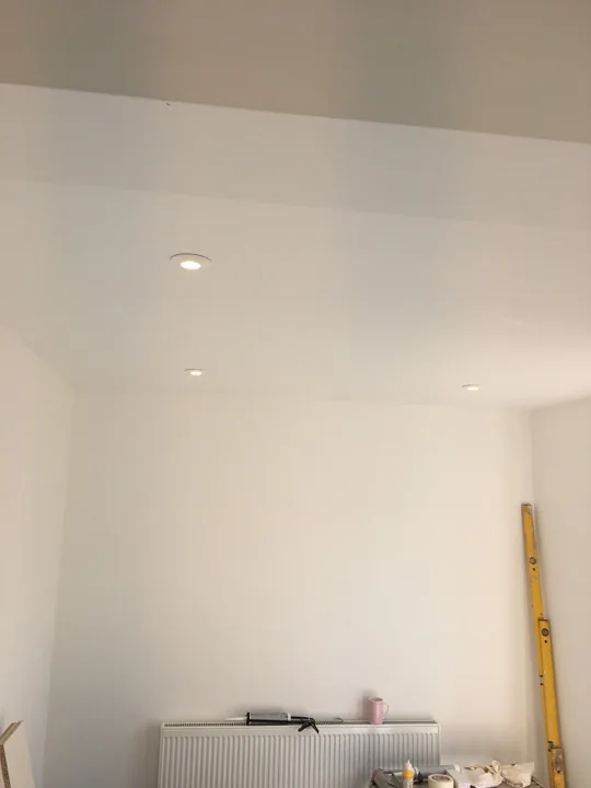 Recessed ceiling spotlights installed in a domestic room